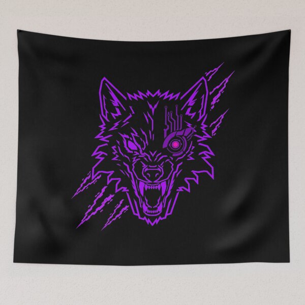 Item preview, Cyber Wolf Cyberpunk Neon Purple | Futuristic Sci-Fi Robotic Wolf Illustration designed and sold by Neon_Ronin.
