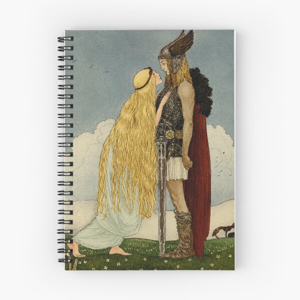 Artikelvorschau, Freyja und Svipdag von John Bauer – Romantisches Paar aus der nordischen Mythologie (Vintage-Illustration) entworfen und verkauft von RickE.