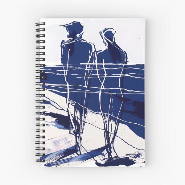 Item preview, Couple at the Beach - Blue Abstract Art designed and sold by shadow-bloom.