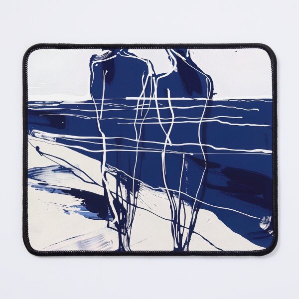 Item preview, Couple at the Beach - Blue Abstract Art designed and sold by shadow-bloom.