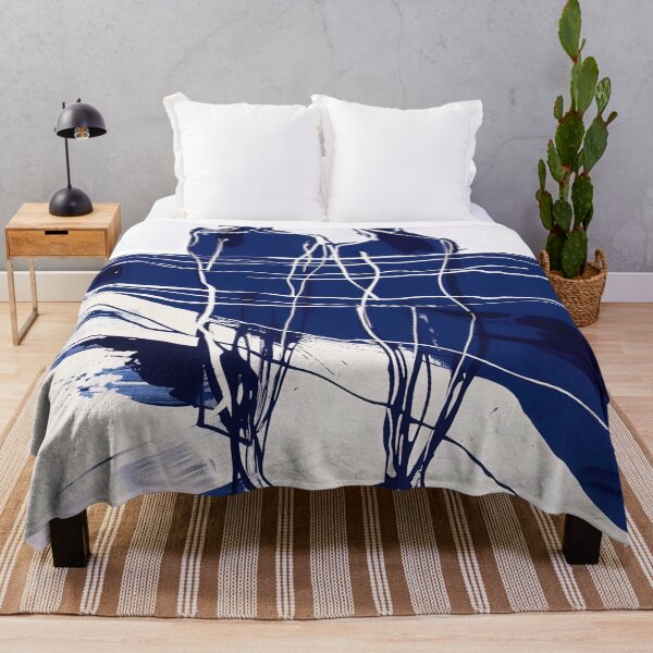 Item preview, Couple at the Beach - Blue Abstract Art designed and sold by shadow-bloom.