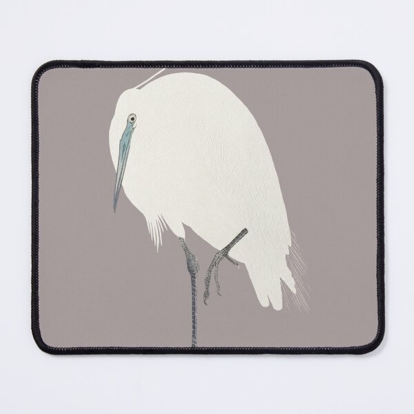 Item preview, Japanese Animal Art - White Heron - Modern Ukiyo-e - Japandi, Greige designed and sold by Black Swallow.
