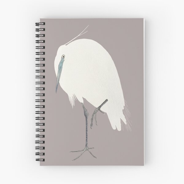Item preview, Japanese Animal Art  - White Heron - Modern Ukiyo-e  - Japandi, Greige designed and sold by Black Swallow.