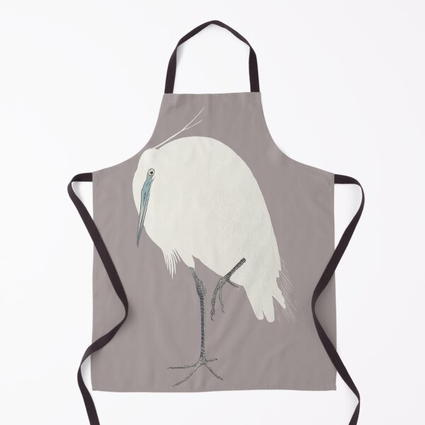 Item preview, Japanese Animal Art - White Heron - Modern Ukiyo-e - Japandi, Greige designed and sold by Black Swallow.
