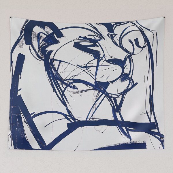 Item preview, Courage - Blue Abstract Art designed and sold by shadow-bloom.