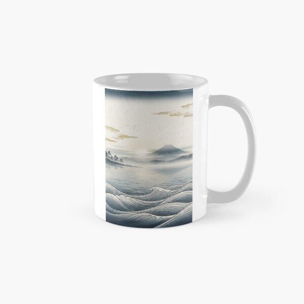 Item preview, Japanese Wall Art – Ocean of Silence, Mount Fuji Ukiyo-e Print, Japandi Ocean Landscape Poster designed and sold by Sakura-Yudouhu.