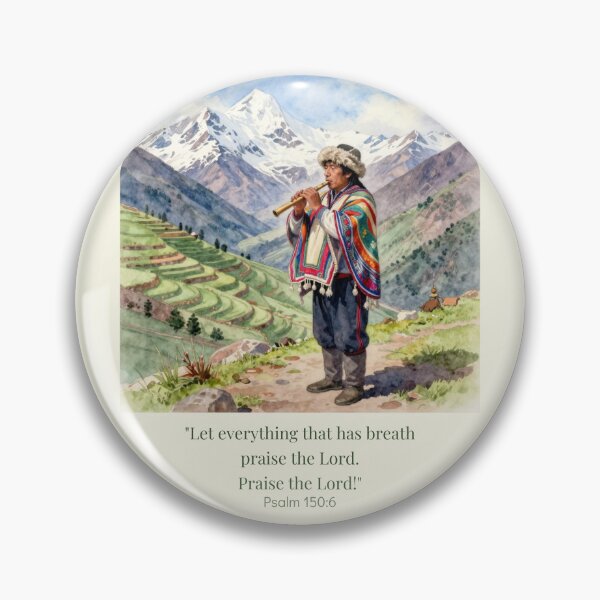 Item preview, Psalm 150:6 Christian Scripture Wall Art | Pan Flute Worship in the Andes | Wrapped in the Word designed and sold by BCapybara.