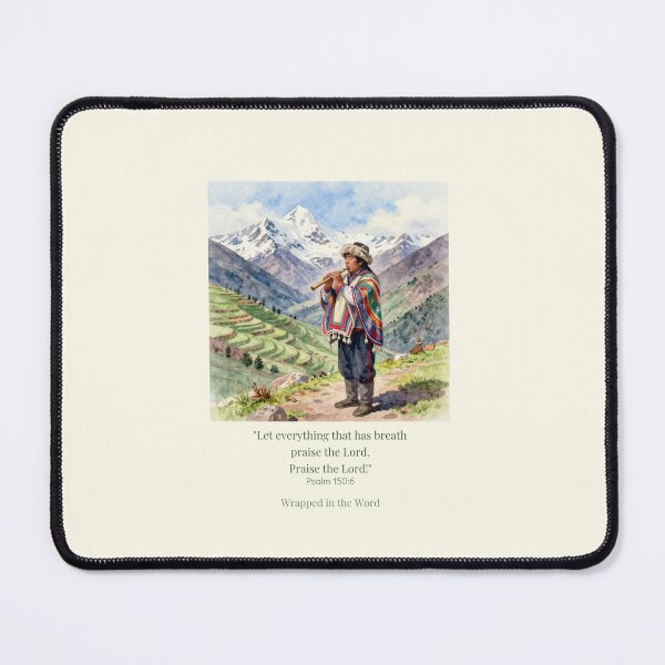 Item preview, Psalm 150:6 Christian Scripture Wall Art | Pan Flute Worship in the Andes | Wrapped in the Word designed and sold by BCapybara.