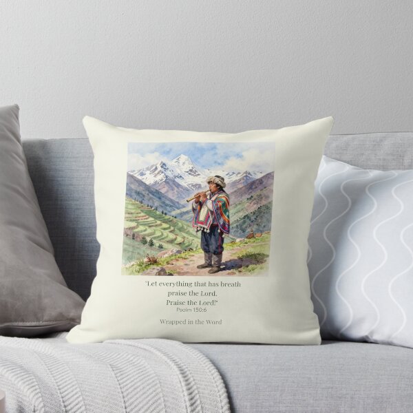 Item preview, Psalm 150:6 Christian Scripture Wall Art | Pan Flute Worship in the Andes | Wrapped in the Word designed and sold by BCapybara.