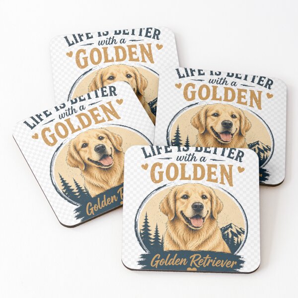 Item preview, Life Is Better With a Golden Retriever | Vintage Dog Lover Retro Design designed and sold by TeeVibeHaus.