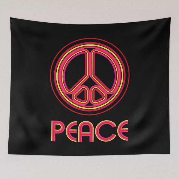 Item preview, Retro Psychedelic Peace Sign Linear Graphic designed and sold by Terry Bain.