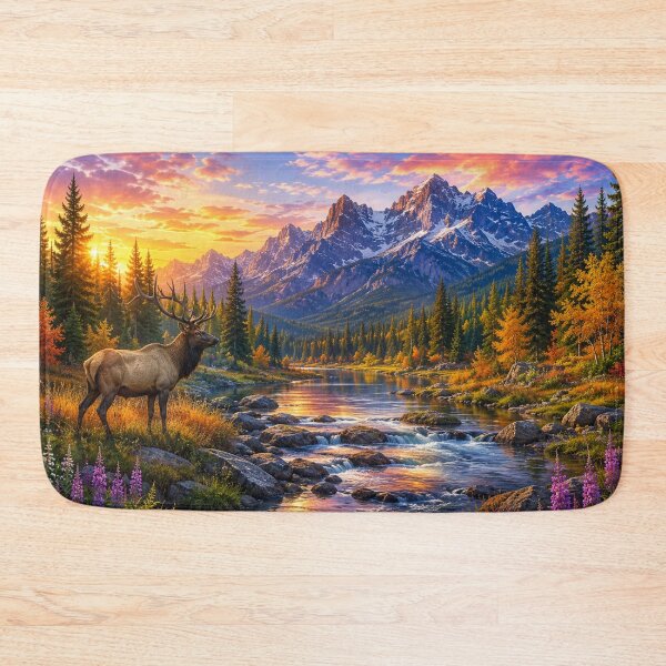 Item preview, Elk In The Mountains designed and sold by DK Rocket.
