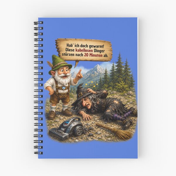 Item preview, 0Hab' ich doch gewarnt! Lustige Hexe mit kabellosem Staubsauger – Bayerischer Zwerg Humor designed and sold by Alpine-Ink.