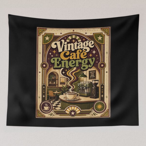 Item preview, Vintage Coffee Energy Retro Coffee Shop Poster  designed and sold by Sketchlegacy.