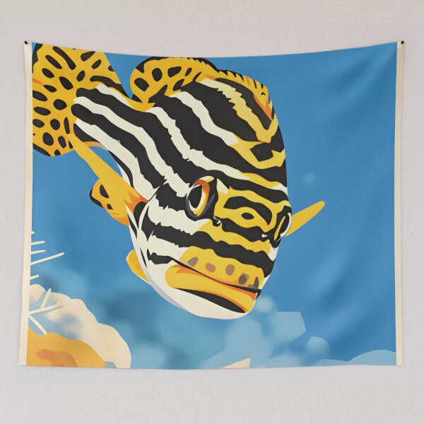 Item preview, Krabi Coral Reef Symphony – Vintage Marine Poster designed and sold by Spirit of Siam.