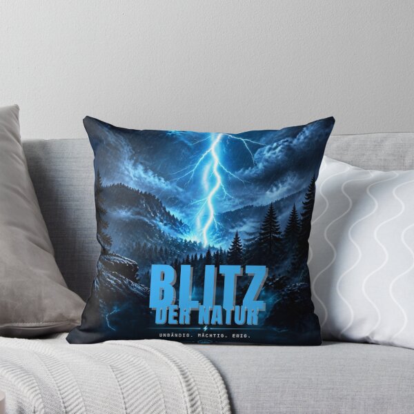 Item preview, Nature Lightning Fantasy – Neon Blue Thunder Forest | Electric Nature Art designed and sold by DervoTeck2767.