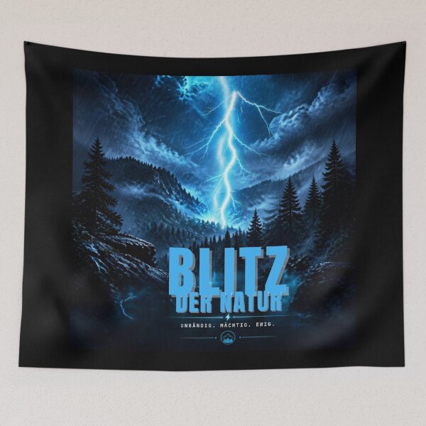 Item preview, Nature Lightning Fantasy – Neon Blue Thunder Forest | Electric Nature Art designed and sold by DervoTeck2767.