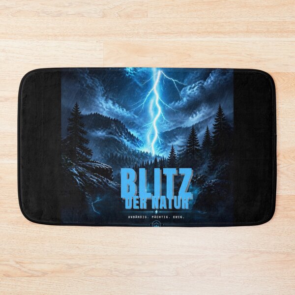 Item preview, Nature Lightning Fantasy – Neon Blue Thunder Forest | Electric Nature Art designed and sold by DervoTeck2767.
