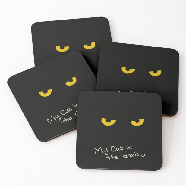 Item preview, My Cat in the Dark – Grumpy Yellow Eyes Funny Black Cat T-Shirt Sticker designed and sold by Chibi-NumNum.
