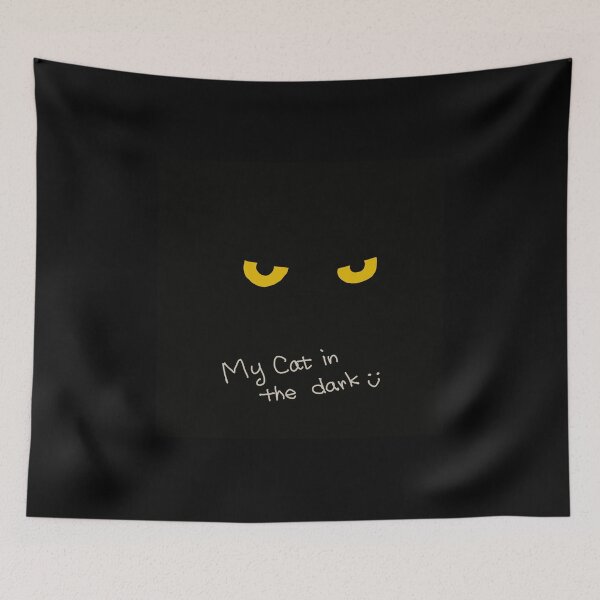 Item preview, My Cat in the Dark – Grumpy Yellow Eyes Funny Black Cat T-Shirt Sticker designed and sold by Chibi-NumNum.