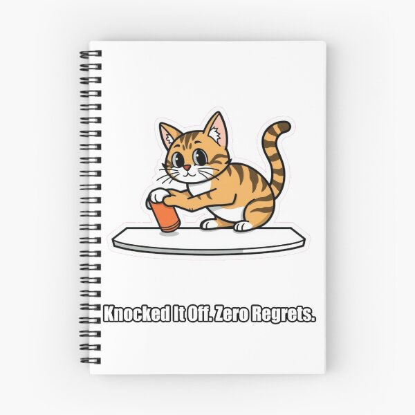 Item preview, Tabby Cat - Knocked It Off Zero Regrets - Funny Cat Gift designed and sold by pawdrops.