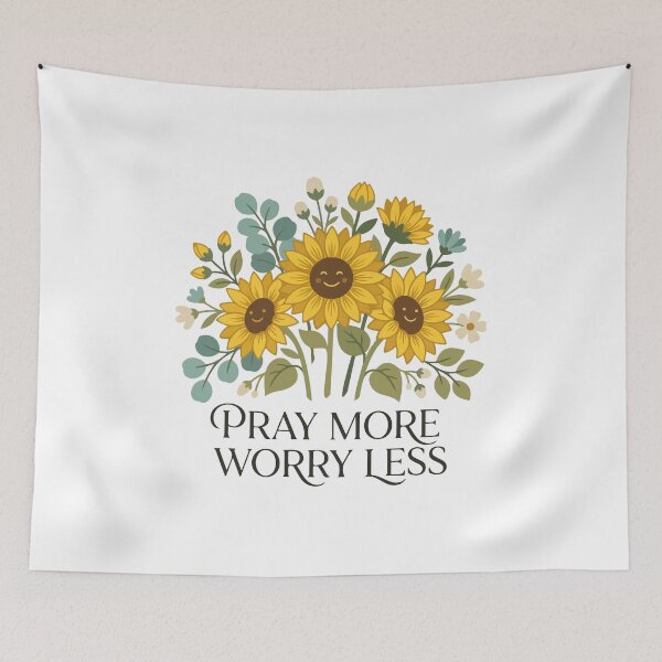 Item preview, Pray More Worry Less Sunflower Christian | Faith Women's  designed and sold by stylishdzign.