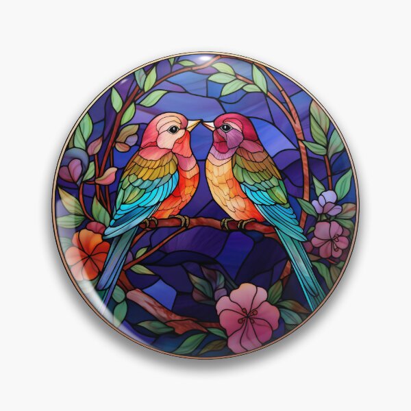 Item preview, Love Birds Stained Glass Leadlight Artistic Design Boys Girls designed and sold by rafaeltto.