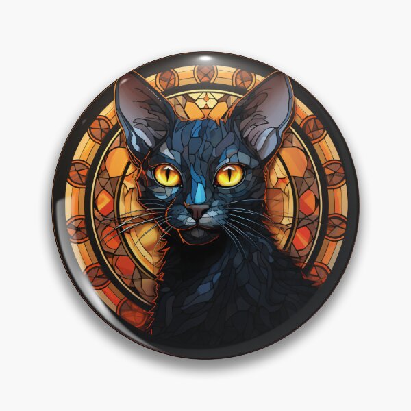 Item preview, Lykoi Cat Stained Glass Leadlight Artistic Design Boys Girls designed and sold by rafaeltto.