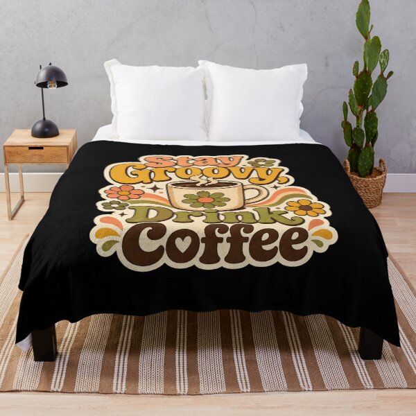 Item preview, Stay Groovy Drink Coffee Retro Floral Coffee Lover Design designed and sold by Sketchlegacy.