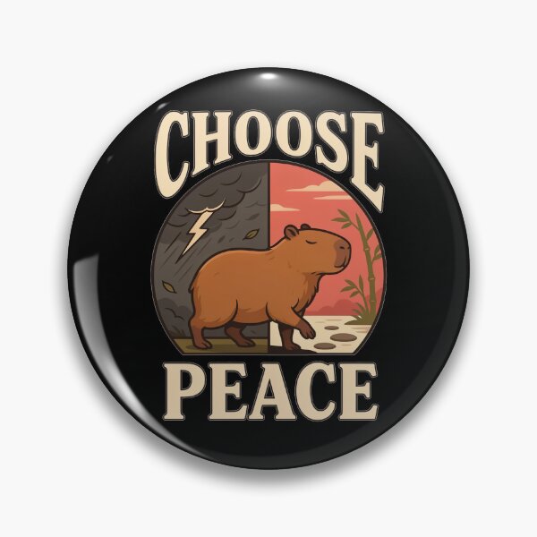 Item preview, Choose Peace Capybara – Vintage Stoic Nature Design designed and sold by No Excuses Supply.