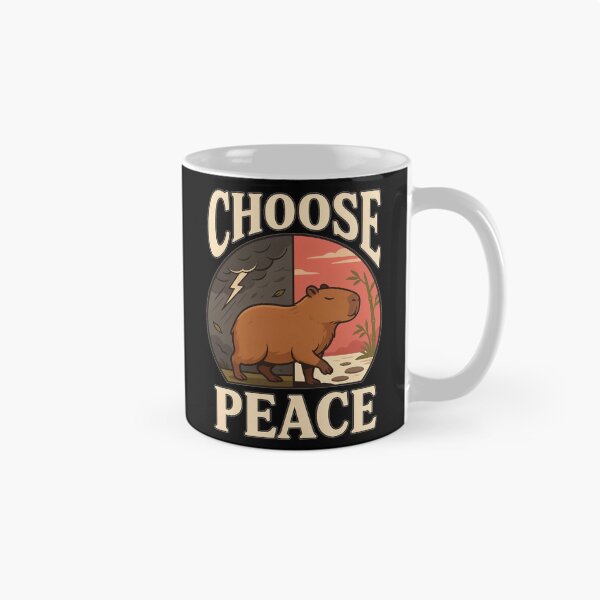 Item preview, Choose Peace Capybara – Vintage Stoic Nature Design designed and sold by No Excuses Supply.