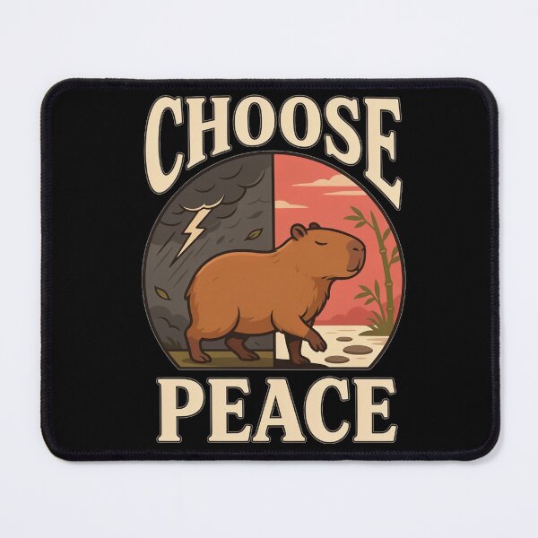 Item preview, Choose Peace Capybara – Vintage Stoic Nature Design designed and sold by No Excuses Supply.