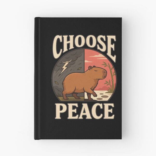 Item preview, Choose Peace Capybara – Vintage Stoic Nature Design designed and sold by No Excuses Supply.