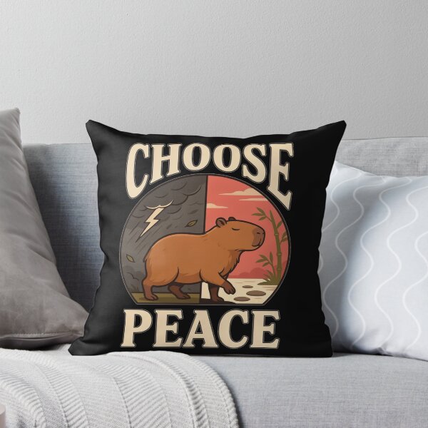 Item preview, Choose Peace Capybara – Vintage Stoic Nature Design designed and sold by No Excuses Supply.