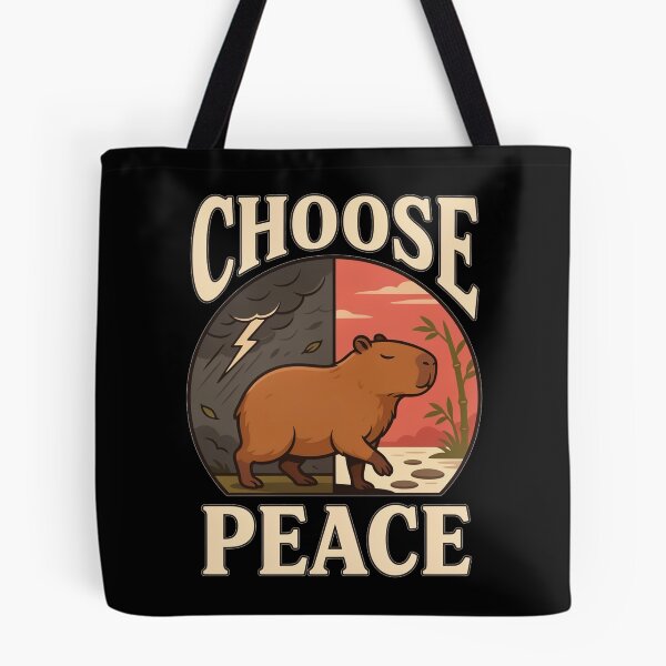 Item preview, Choose Peace Capybara – Vintage Stoic Nature Design designed and sold by No Excuses Supply.