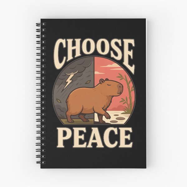 Item preview, Choose Peace Capybara – Vintage Stoic Nature Design designed and sold by No Excuses Supply.
