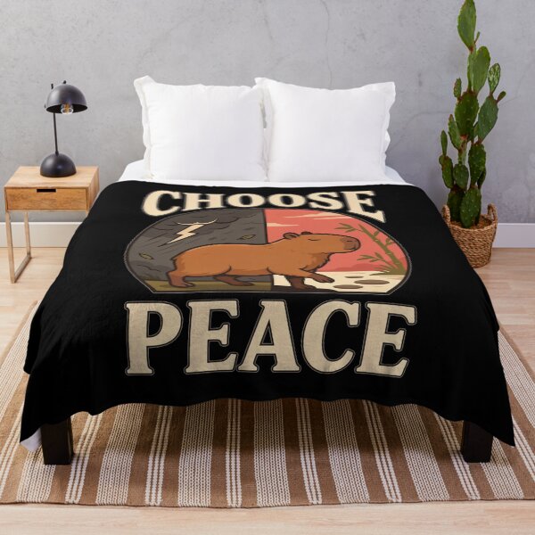 Item preview, Choose Peace Capybara – Vintage Stoic Nature Design designed and sold by No Excuses Supply.