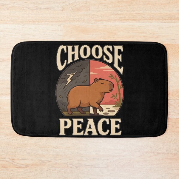 Item preview, Choose Peace Capybara – Vintage Stoic Nature Design designed and sold by No Excuses Supply.