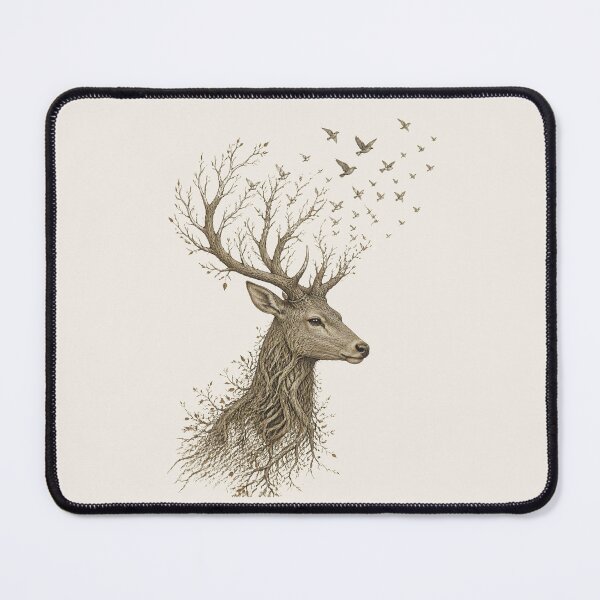 Item preview, Surreal Deer Roots and Birds Transformation Art designed and sold by VINTAGE BY LAMBERTINY .
