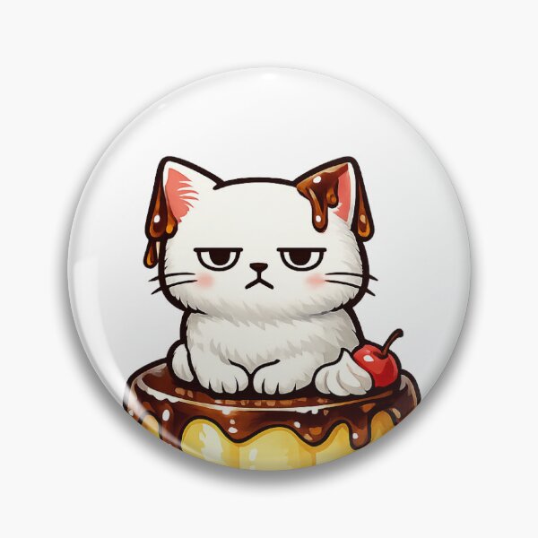 Item preview, White Cat Pudding Cute Surreal Dessert Cat Illustration designed and sold by ArtPrintPov.