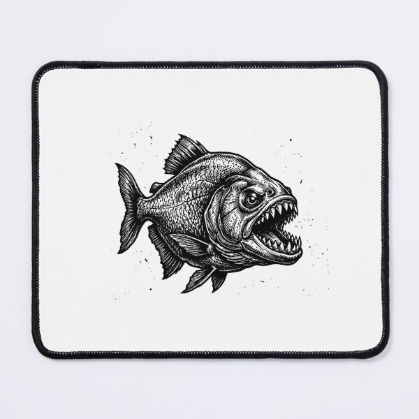 Item preview, Vintage Woodcut Piranha Illustration designed and sold by DuckOddity.