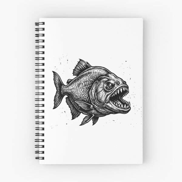 Item preview, Vintage Woodcut Piranha Illustration designed and sold by DuckOddity.