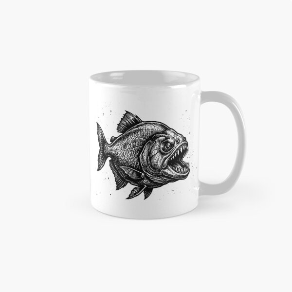 Item preview, Vintage Woodcut Piranha Illustration designed and sold by DuckOddity.