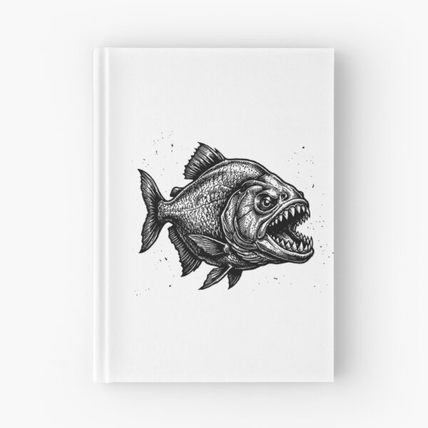 Item preview, Vintage Woodcut Piranha Illustration designed and sold by DuckOddity.