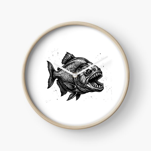 Item preview, Vintage Woodcut Piranha Illustration designed and sold by DuckOddity.