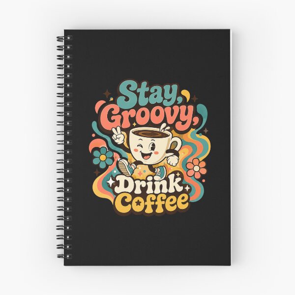 Item preview, Groovy Coffee Vibes Cute Retro Coffee Cup Design  designed and sold by Sketchlegacy.