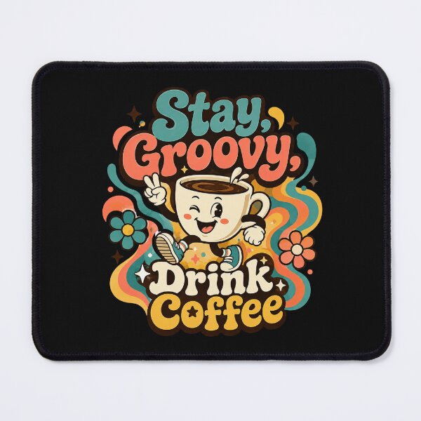 Item preview, Groovy Coffee Vibes Cute Retro Coffee Cup Design  designed and sold by Sketchlegacy.