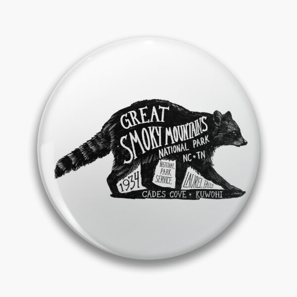 Item preview, Great Smoky Mountains National Park Raccoon Label designed and sold by John Morris Illustration.
