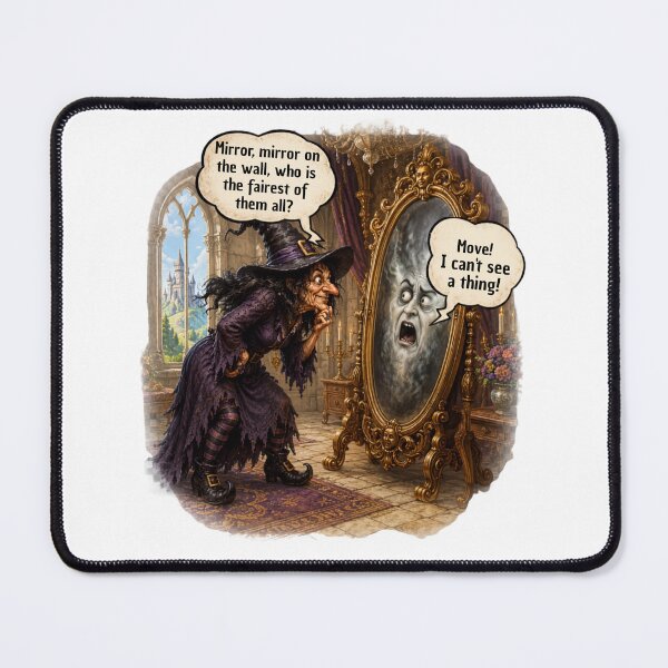 Item preview, Funny Witch & Magic Mirror – Move Aside, I Can't See Anything! designed and sold by Alpine-Ink.