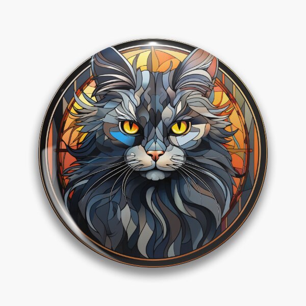 Item preview, Nebelung Cat Stained Glass Leadlight Artistic Design Boys Girls designed and sold by rafaeltto.